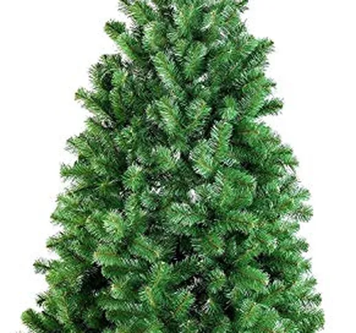 DecoKing Albero di Natale 250 cm Artificiale Abete di Decorazione Base Plastica Festa di N...