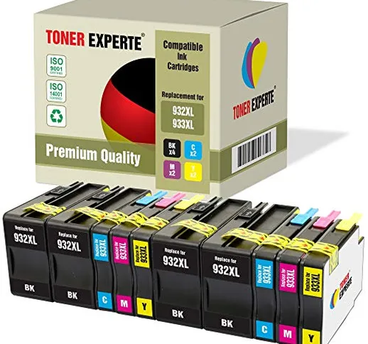 10 XL TONER EXPERTE® Sostituzione per HP 932 933 XL 932XL 933XL Cartucce d'inchiostro comp...