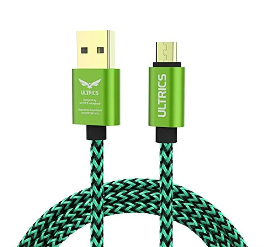 ULTRICS Cavo Micro USB Carica Rapida 3M, Nylon Intrecciato Alta Velocita USB 2.0 Dati Tras...