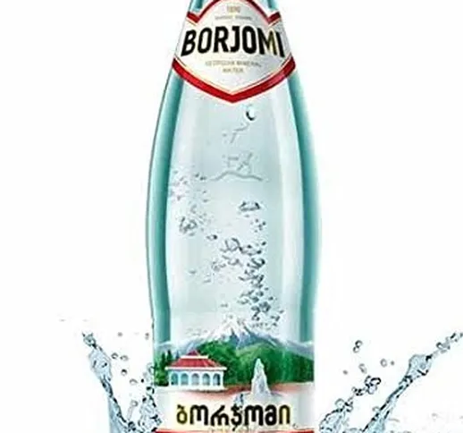 Minerali acqua BORJOMI Frizzante acqua in bottiglia di vetro, 0.5l [Confezione da 12]