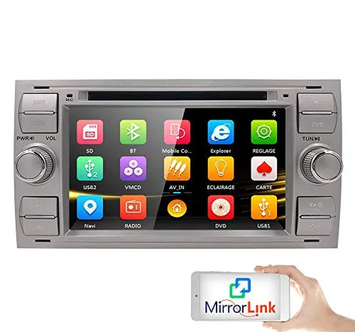 hizpo Autoradio GPS Navigation Car DVD Radio Stereo Wifi Mirrorlink Ipod Bluetooth Fit for...