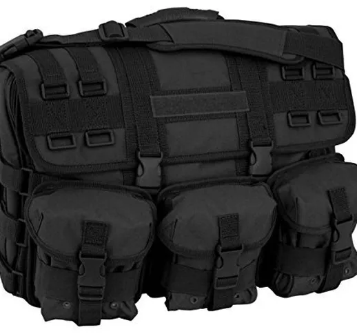 Code Alpha Tactical Gear Computer Messenger Bag, Black, 17 1/2in.x12 1/4in.x6in. by Code A...
