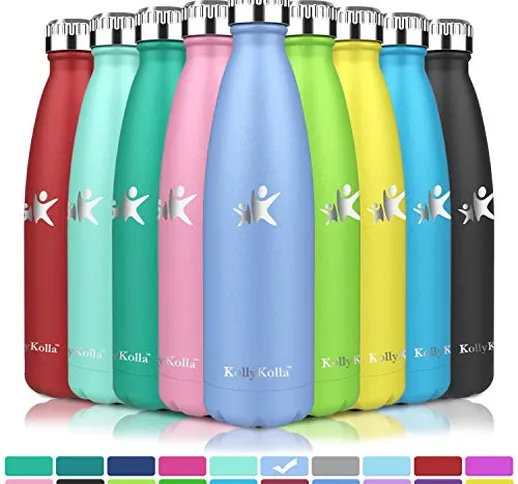 KollyKolla Bottiglia Acqua in Acciaio Inox, 750ml Senza BPA Borraccia Termica, Isolamento...