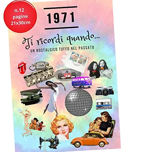 B3AL Giornale dei Ricordi 1971 Biglietto Auguri Compleanno Anniversario Matrimonio 50 Anni...