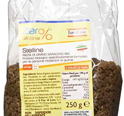 Zer% Glutine Stelline di Grano Saraceno - 4 pezzi da 250 g [1 kg], Senza glutine