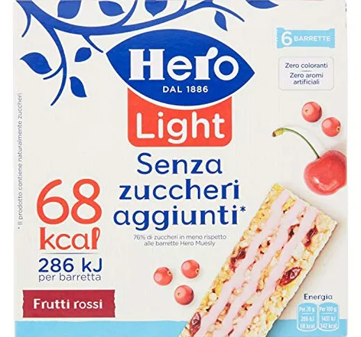 Hero Light Barrette ai Cereali Light ai Frutti Rossi - 120 g