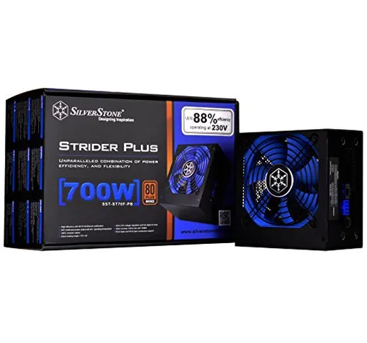 SilverStone SST-ST70F-PB - Alimentatore serie Strider Plus, 700W 80 Plus Bronze ATX, 100%...