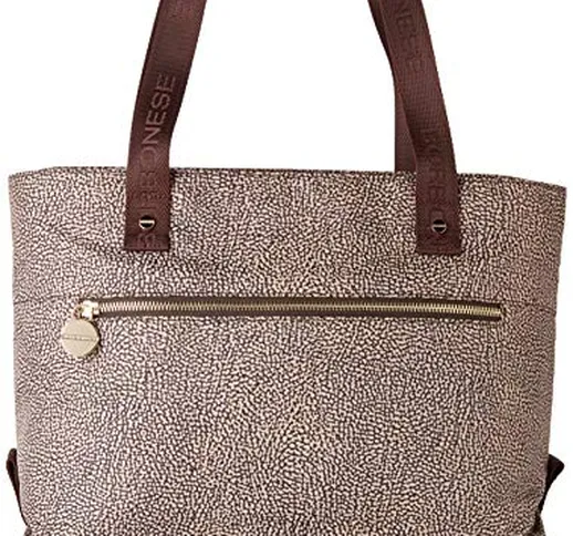 Borbonese Borsa Shopping Large, Tote Donna, Marrone (Op Naturale/Marrone), 42x28x16 cm (W...