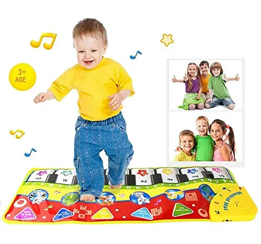 Txyk Tappeto Musicale per Bambini, Coperta da Gioco per Bambini a Forma Tastiera del Piano...