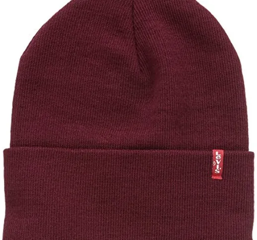 Levi's New Slouchy Beanie W Red Berretto, Rosso (Rot-Rot (Bordeaux), Talla única Uomo
