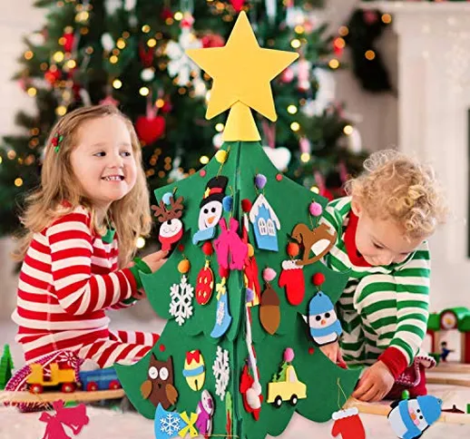 Bageek Albero di Natale in Feltro per Bambini Decorazioni Natalizie Regali Natale Christma...