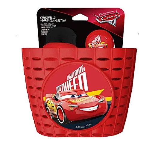 Disney, Set Cestino/Borraccia 380 ml/Campanello Metallo-Il segreto di Arendelle Cars 3 Acc...