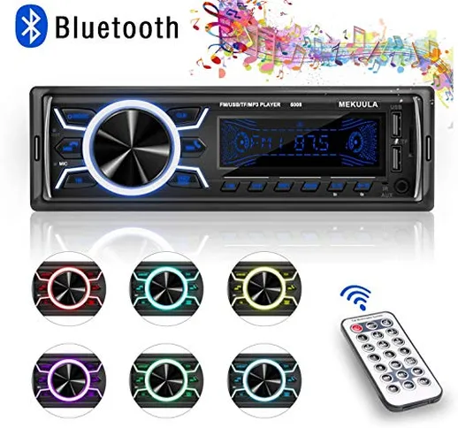 Autoradio Bluetooth MEKUULA,Auto Stereo Audio Ricevitore 60W x 4 FM Microfono Incorporato,...