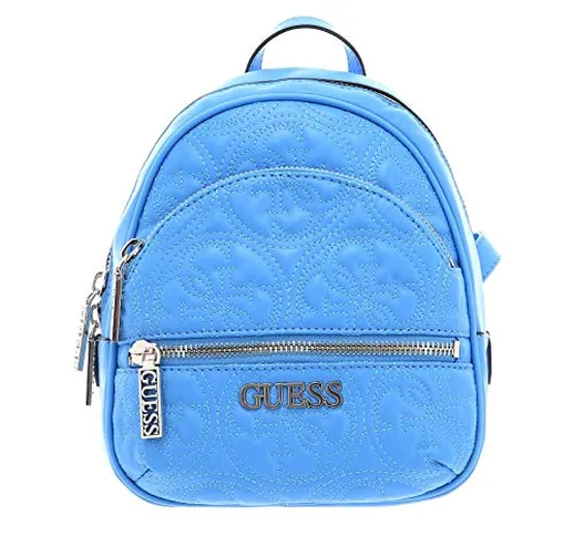 Guess Borsa zaino Manhattan backpack small ecopelle trapuntato blu donna