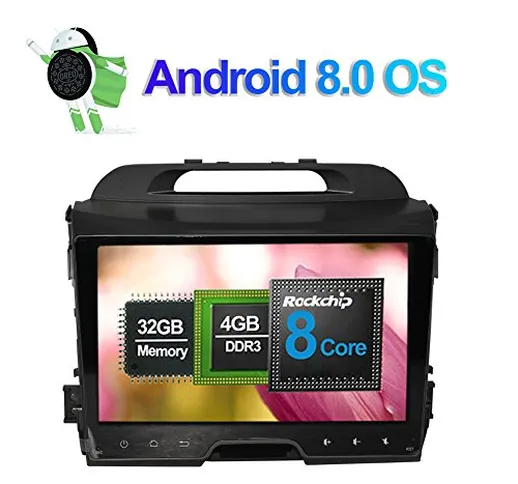 9 pollici Octa Core 4G+32G In Dash Autoradio Lettore multimediale Navigatore GPS con IPS s...