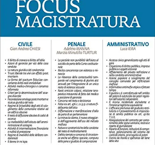 Focus magistratura. Concorso magistratura 2020: Civile, penale, amministrativo (2020): 1