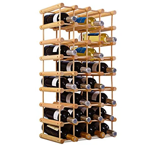 COSTWAY Portabottiglie per Vino in Legno, Scaffale per Vino con 40 Bottiglie, Cantinetta P...