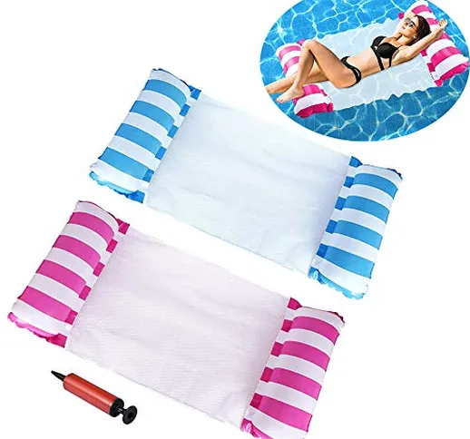 Amaca Gonfiabile,2 pezzi Letto Galleggiante Gonfiabile Gonfiabile Spiaggia Lettino Sedia p...