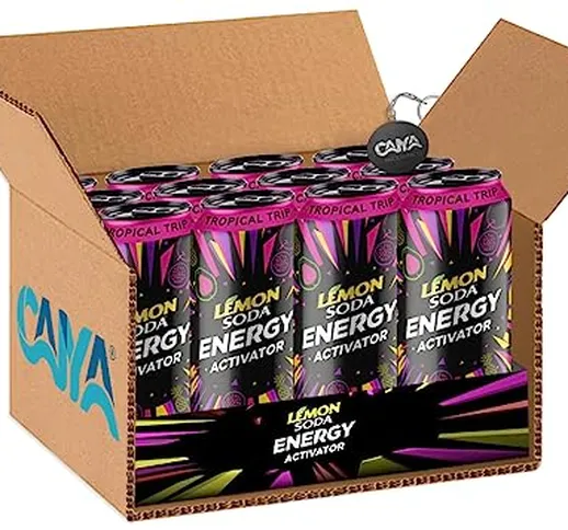 12X Lemonsoda Energy Activator TROPICAL TRIP Bibita Energetica al gusto di Frutta Tropical...