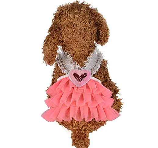 Xmiral Tutu Abiti per Cani di Piccola Taglia Vestitino per Cucciolo con Cuore e Paillette,...