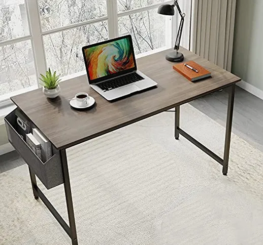 Dripex Scrivania in legno con borsa portaoggetti, tavolo per computer, piccolo tavolo per...