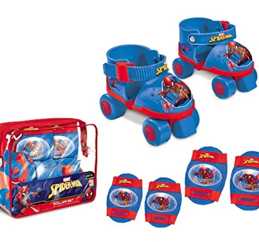 Mondo Toys - pattini a rotelle regolabili Spiderman Marvel per bambini - Taglia dal 22 al...