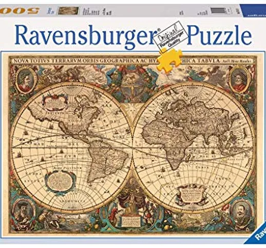 Ravensburger-Mappamondo Antico Jigsaw, 5000 Pezzi Puzzle da Adulti, Età Consigliata 14 +,...