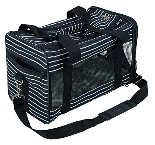 Kerbl - Borsa da Viaggio Cuba, 40 x 26 x 28 cm, Colore: Nero/Bianco