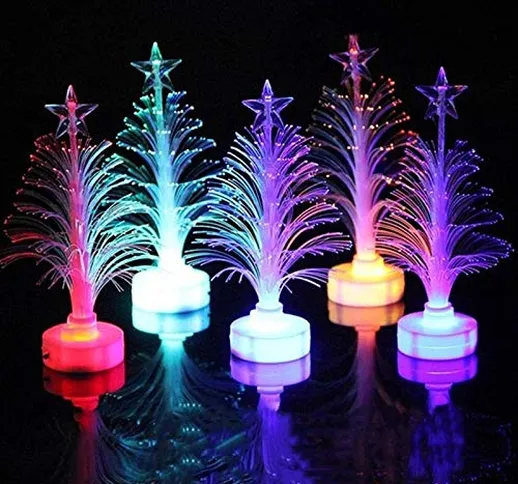 Luci notturne a LED in fibra ottica per alberi di Natale, Albero di Natale a fibre ottiche...