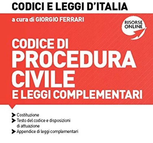 Codice procedura civile e leggi complementari 2020. Editio minor