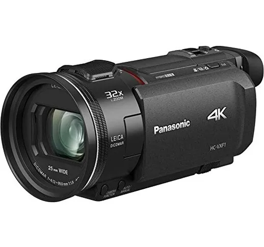 Panasonic HC-VXF1EG-K Videocamera Compatta Ultra HD 4K, Funzioni professionali, Grandangol...