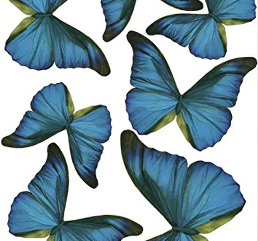 PLAGE 301506 3D Charming Butterfly Stickers Turquoise Butterflies [7 Butterflies Between 8...