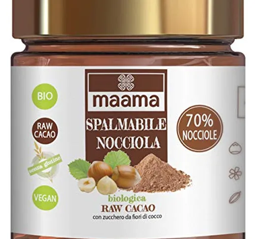 MAAMA | SPALMABILE ALLA NOCCIOLA (70%) & RAW CACAO | Cioccolato Raw Biologico | Vegano, Ko...