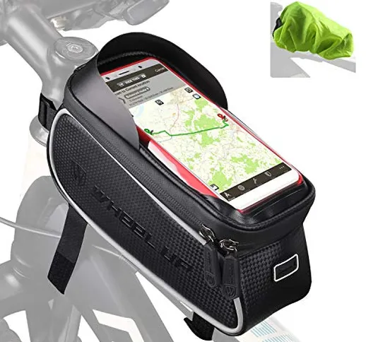 Tricodale Borsa Telaio Bici, Borsa Manubrio Bici 6.3" Impermeabile Borsa Porta Telefono Bi...