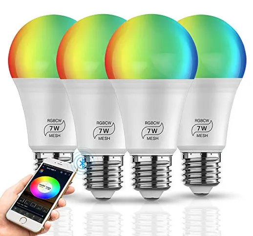 Smart Lampadina LED 4,5 W RGBWC Smart Bluetooth E27 / E26 LED lampadina Intelligent 5050 R...