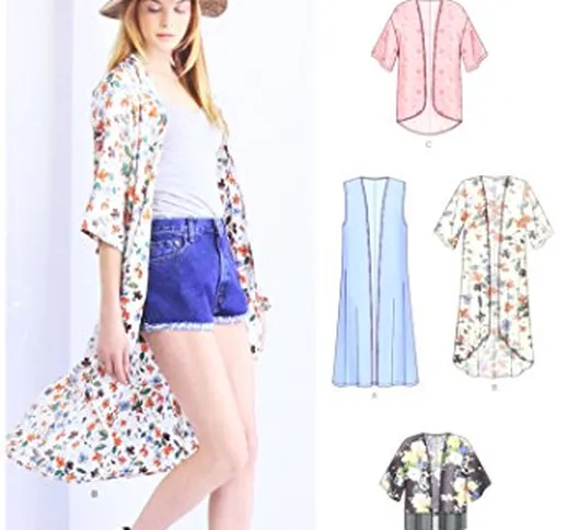 New Look 6378 da Donna, Taglia A con variazioni Kimonos Easy, Cartamodello, Multicolore