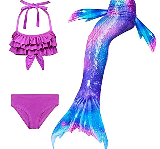 shepretty Coda di Sirena con Bikini per Bambina,DH22+WJF74,110