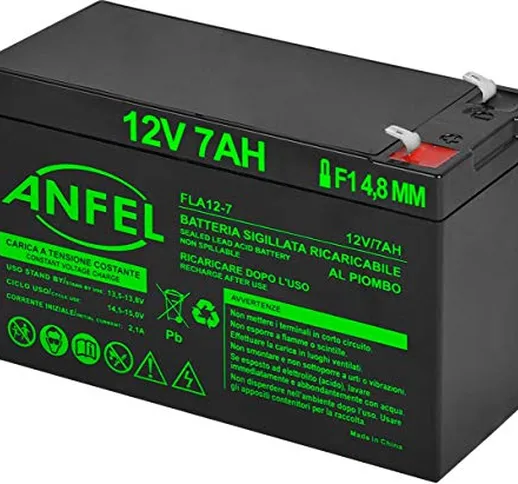 Batteria Lead Acid AGM 12V 7Ah al Piombo Ricaricabile Pila Batteria Ermetica Batterie di R...