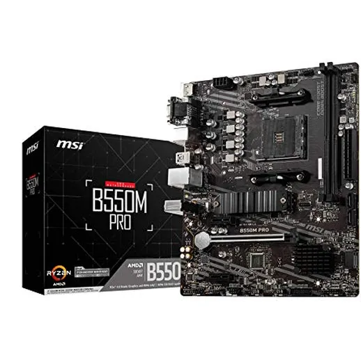 MSI B550M PRO Scheda madre (AMD Ryzen 3000 3rd Gen AM4, DDR4, M.2, USB 3.2 Gen 1, DP, HDMI...