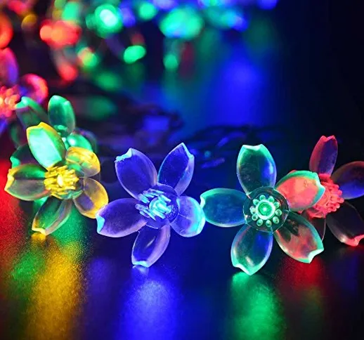 lederTEK alimentata solare fiore fatato luce laccio 7M 50 LED impermeabile Fiorire Natale...
