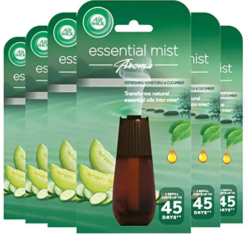 Airwick Air Wick Essential mist 20 ml refill, Honeydew & cetriolo (confezione da 3)
