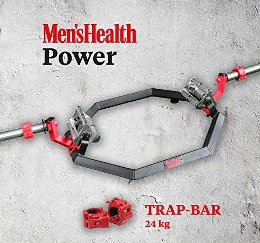Men's Health Power Trap Bar – Adatto per dischi da 50 mm + 25 mm (con adattatore) Include...