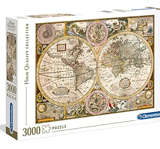 Clementoni- Mappa Antica High Quality Collection Puzzle, No Color, 3000 pezzi, 33531