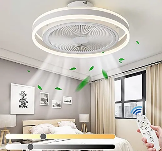 Moderna plafoniera a LED con ventilatore, ventilatore da soffitto silenzioso con illuminaz...