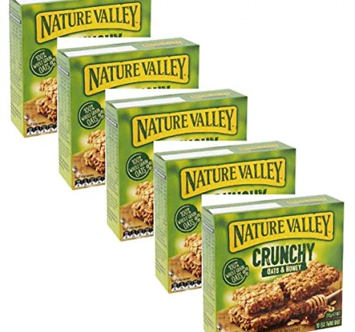 Nature Valley Barrette Cereali Croccanti 100% Fiocchi d'Avena Integrale e Miele Senza Colo...