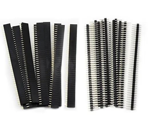 Aussel 2.54mm Breakable Pin Header PCB Board Single Row 40Pin Male Header Connector for Ar...