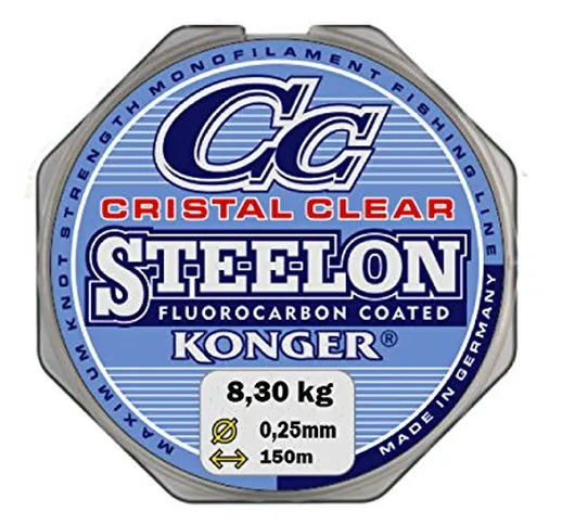 Konger - Filo da pesca Cristal Clear, con rivestimento in fluorocarbonio, 0,12-0,50 mm, 15...