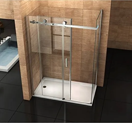 Bagno Italia Box Doccia 80x120 vetro 8 mm con anta scorrevole senza Profili |1 I