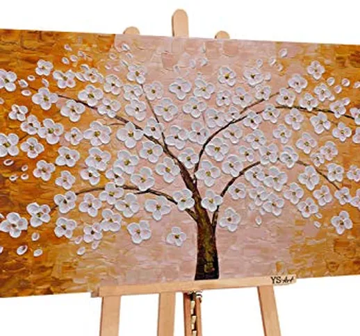 YS-Art | Dipinti a Mano Colori acrilici Albero Fortunato III | Quadro Dipinto a Mano | 120...