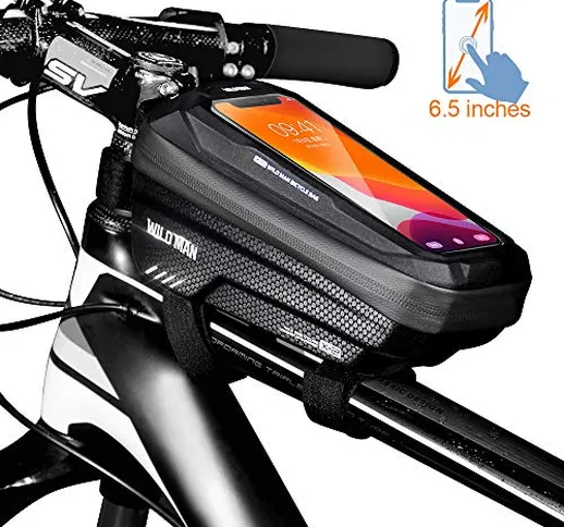 TEUEN Borsa Telaio Bici Impermeabile Borsa Porta Cellulare Bici Borsa da Bicicletta Manubr...